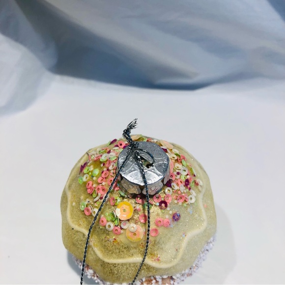 3 GLASS ORNAMENTS / Muffin Doughnut Pie / Baked Good Bakery / Christmas - Picture 7 of 12